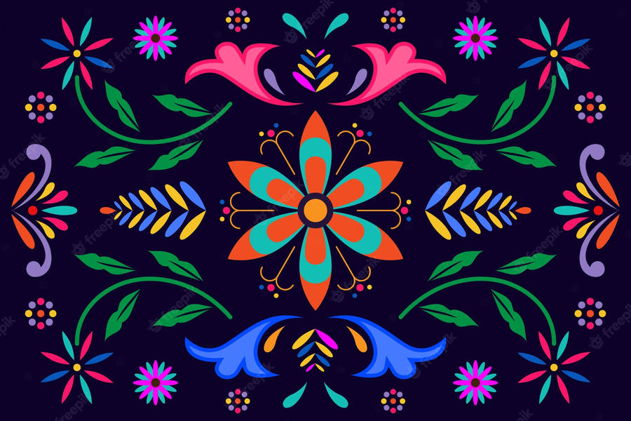 Colorful Cool Mexican Vector Art Wallpaper