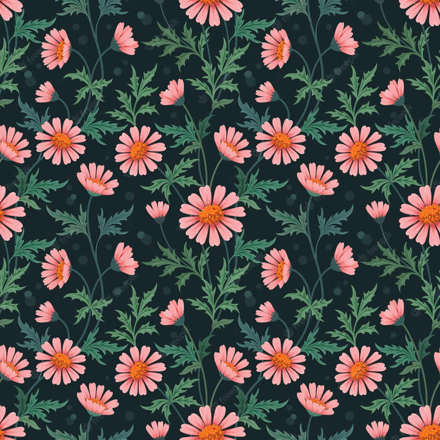 Colorful Daisies Pattern Wallpaper
