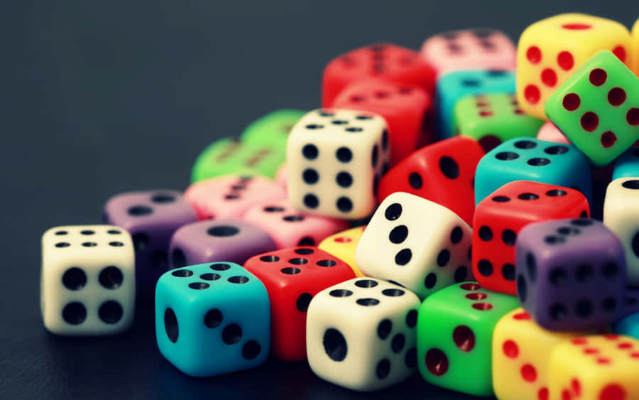 Colorful Dice Collection Wallpaper