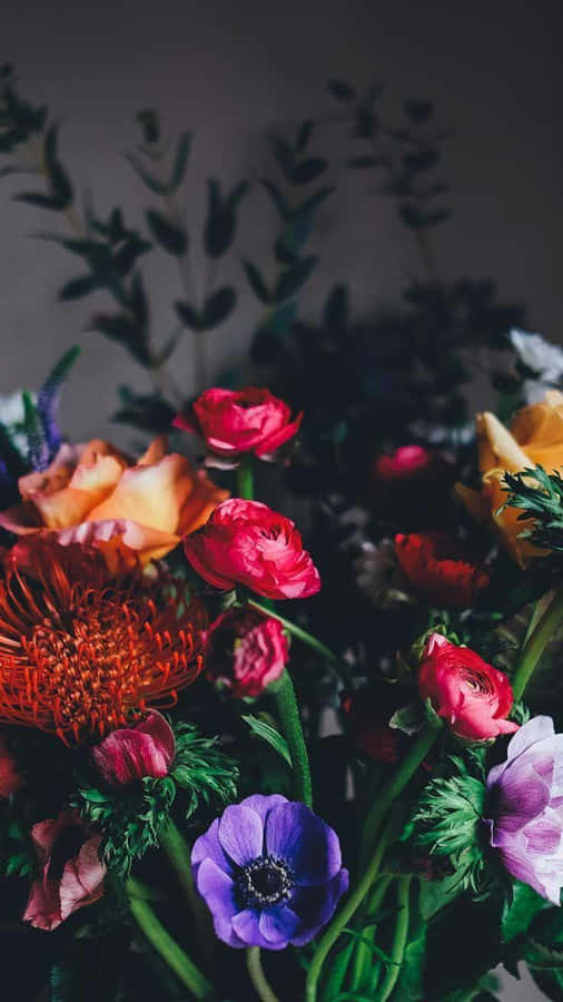 Colorful Flowers Bouquet Iphone Wallpaper