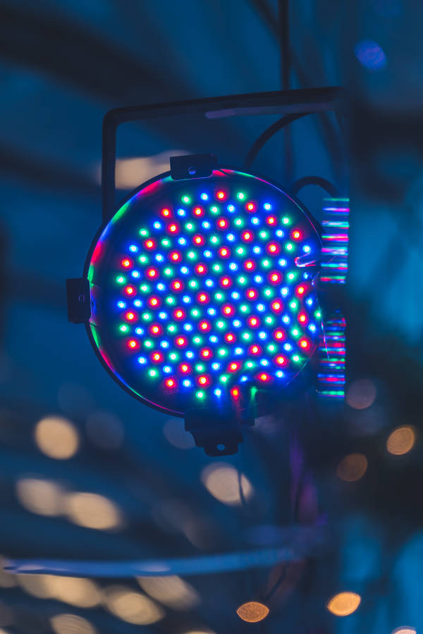 Colorful Led Lights On A Stage Wallpaper