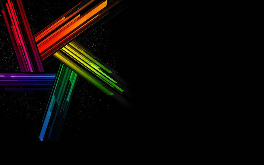 Colorful Neon Pentagon Lines Wallpaper