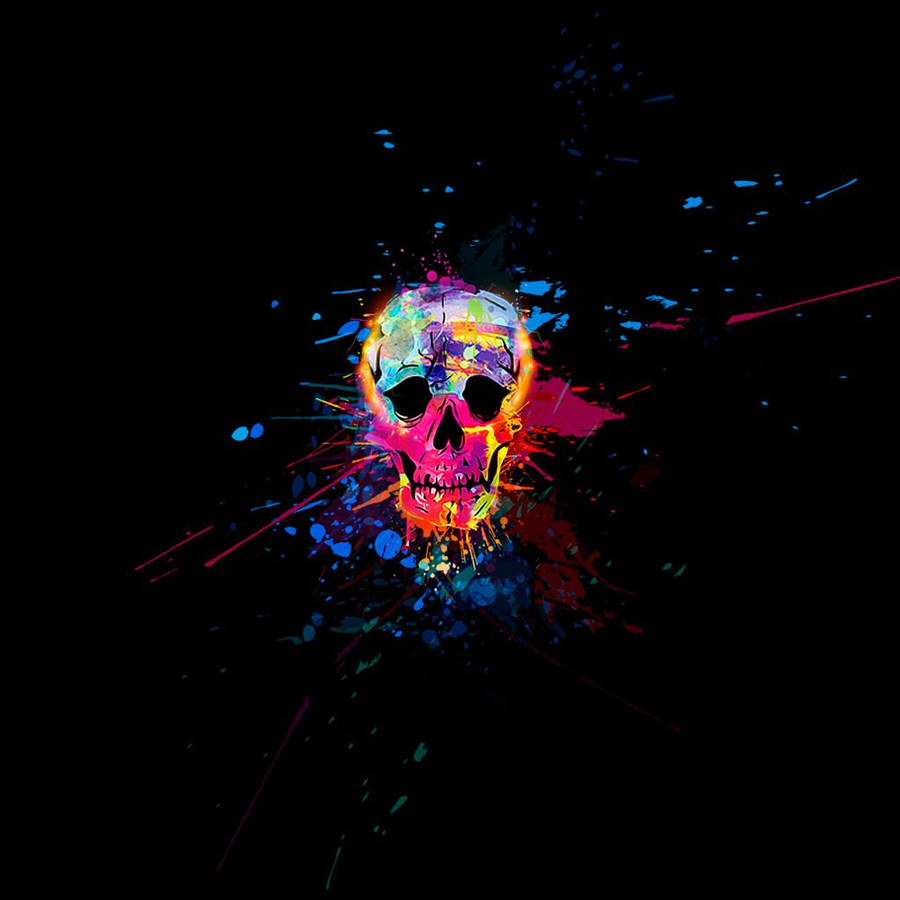 Colorful Skull Shades Paint Art Wallpaper
