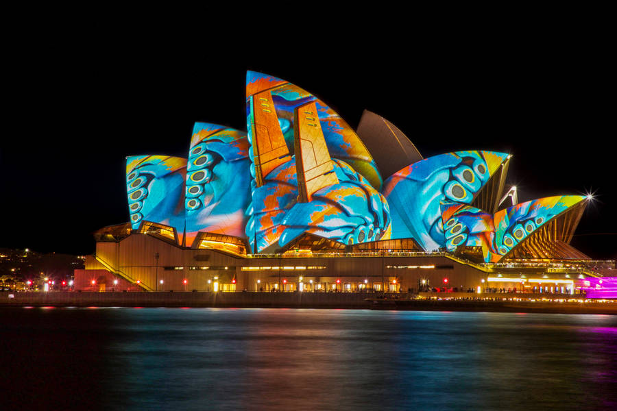 Colorful Sydney Opera House Australia Wallpaper