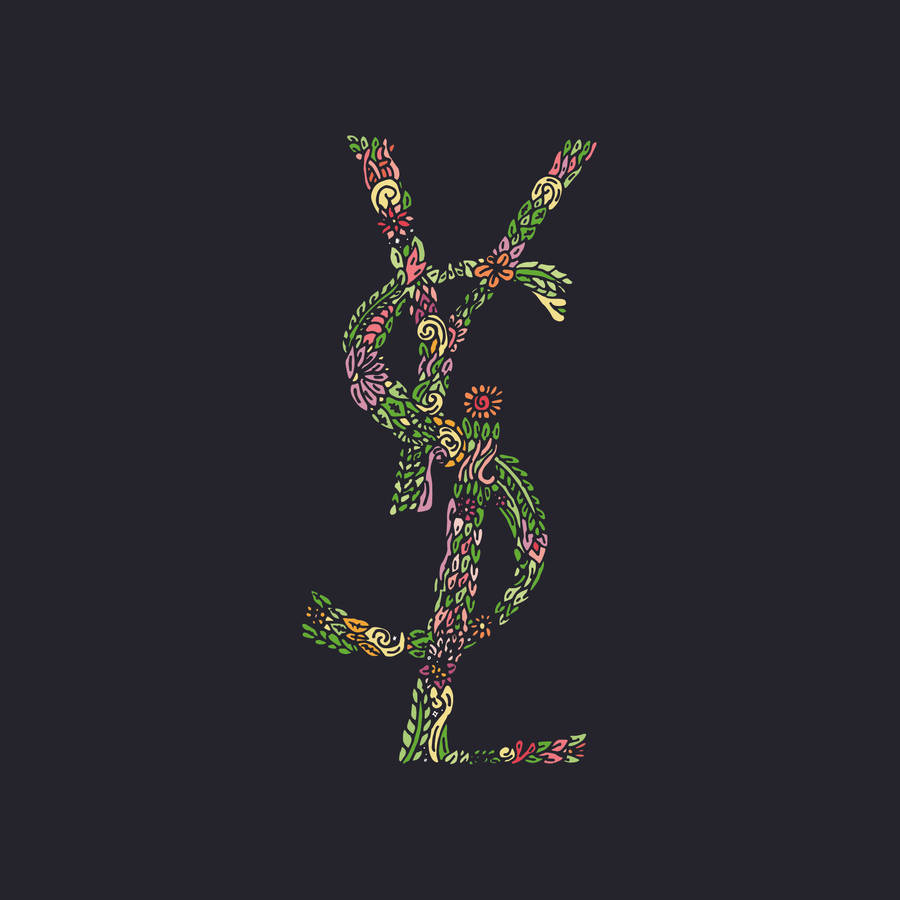 Colorful Ysl Floral Patterns Wallpaper