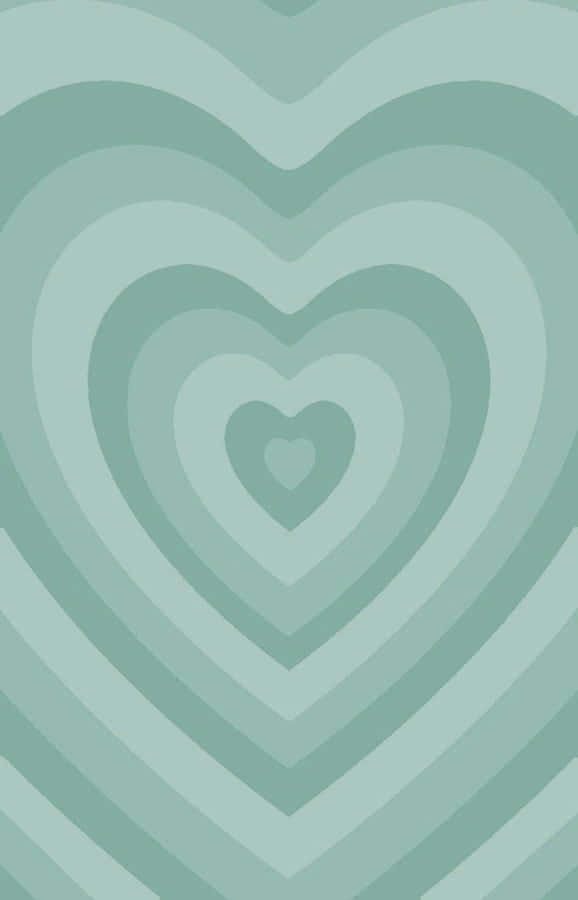 Colourful Whimsical Mint Green Hearts Wallpaper