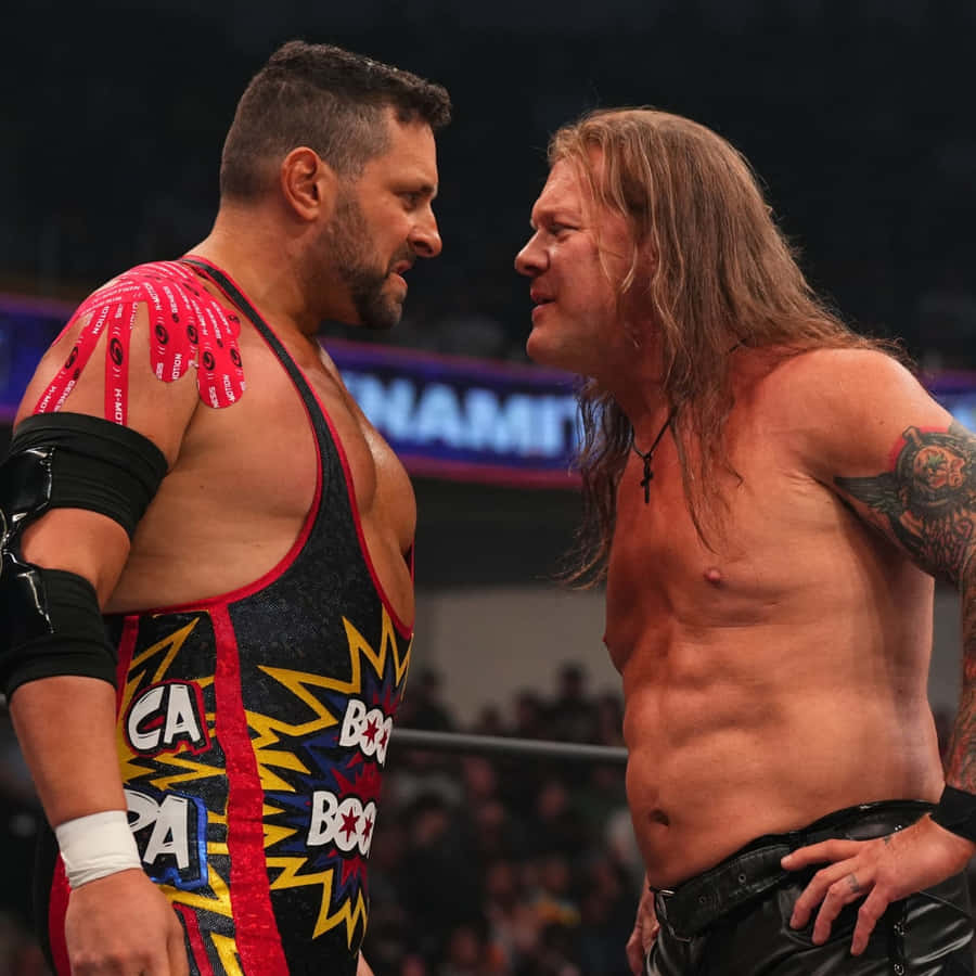 Colt Cabana Aew Match With Chris Jericho Wallpaper