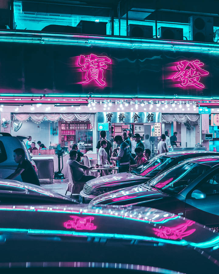 Come Visit Hong Kong In A Vaporwave Dream Wallpaper