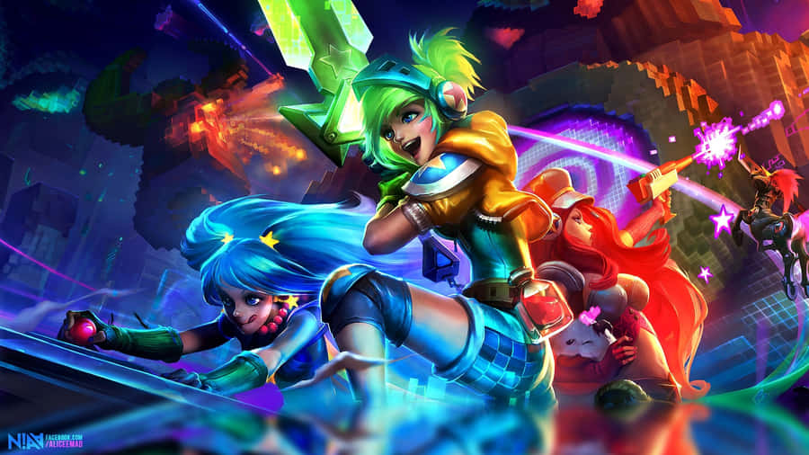 Compete In The Ultimate Battle With League Of Legends Wallpaper
