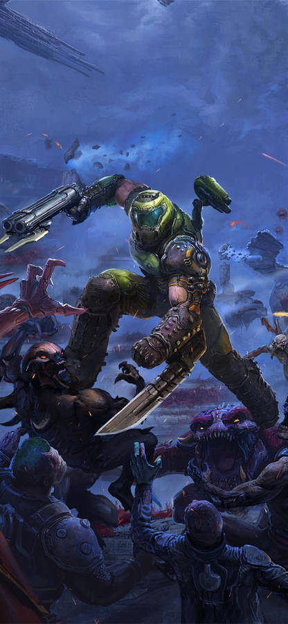 Conquer The Dark And Dangerous World Of ‘doom’ Wallpaper