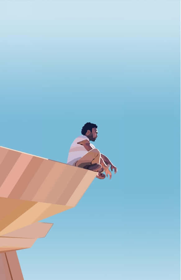 Contemplative_ Figure_on_ Staircase Wallpaper