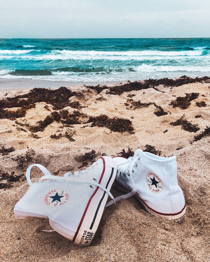 Converse On Beach Wallpaper
