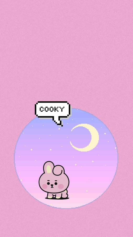 Cooky Bt21 Pixel Art Wallpaper