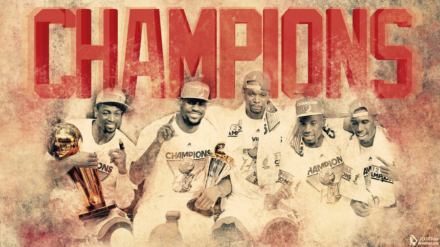 Cool Basketball Champions Poster Wallpaper