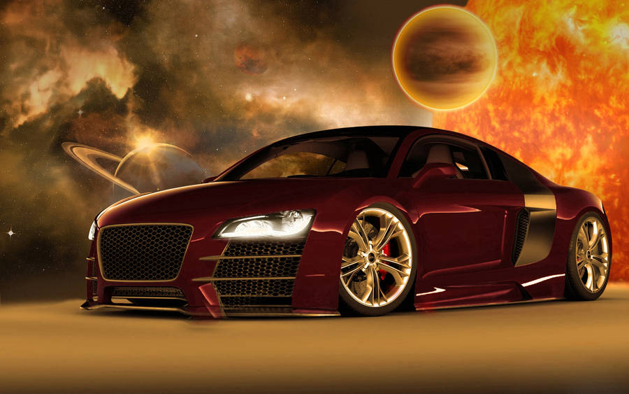 Cool Car Red Audi Art Wallpaper