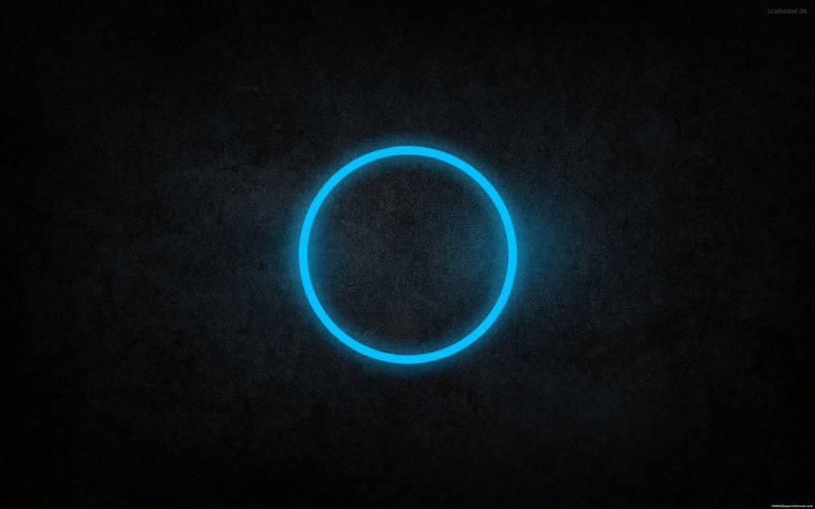 Cool Dark Neon Blue Circle Wallpaper
