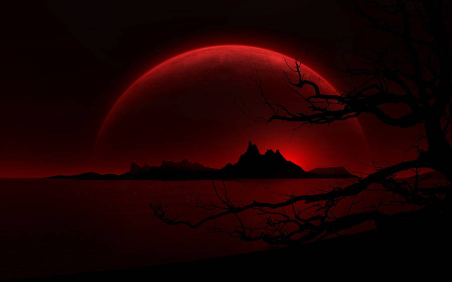 Cool Dark Red Sky Wallpaper