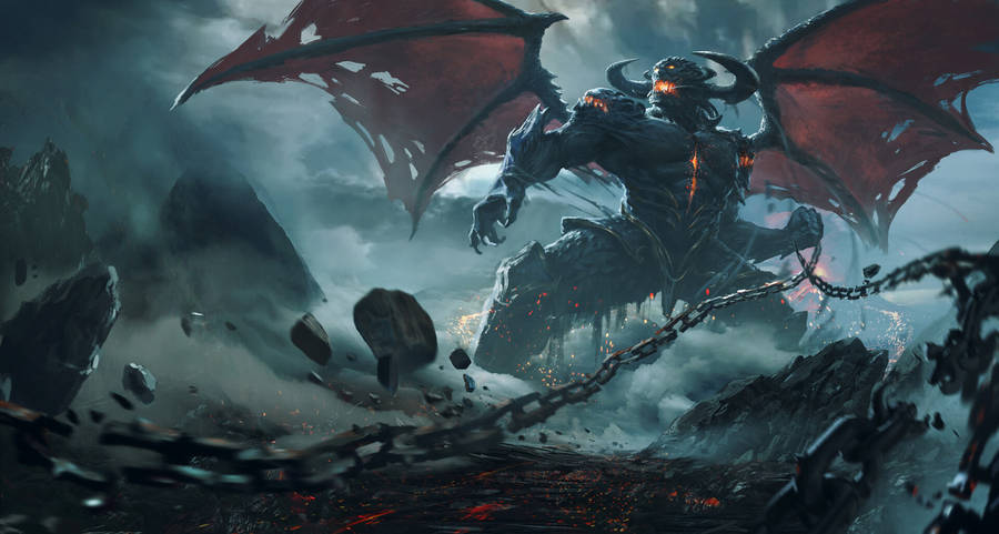 Cool Devil With Chain Wallpaper