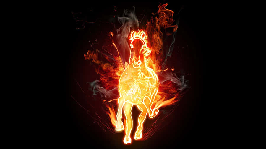 Cool Fire Horse Wallpaper