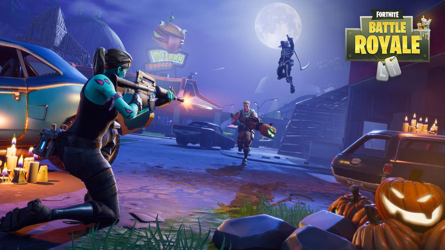 Cool Fortnite Battle Royale Rocket Launcher Fight Wallpaper