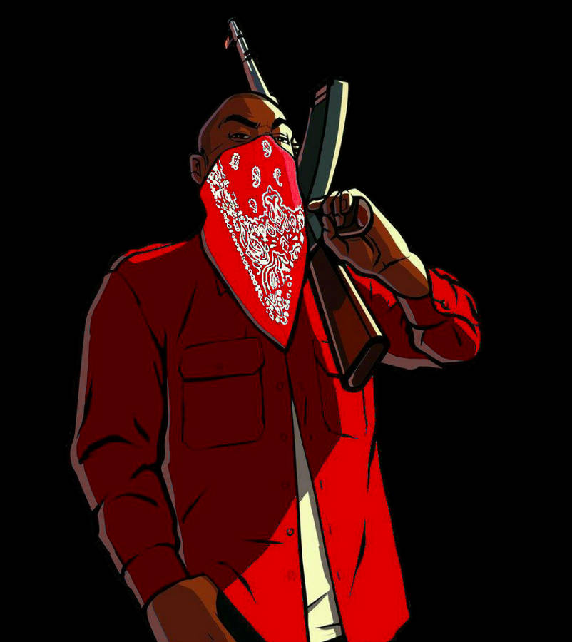 Cool Gangster Cartoon In Red Wallpaper