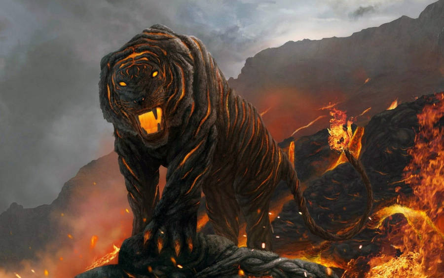 Cool Lava Tiger Art Wallpaper