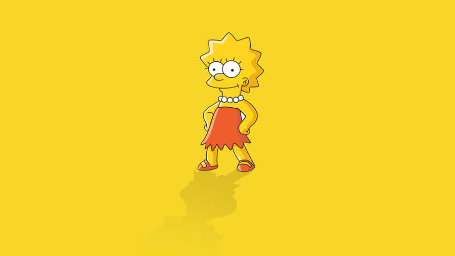 Cool Lisa Simpson Yellow Background Wallpaper