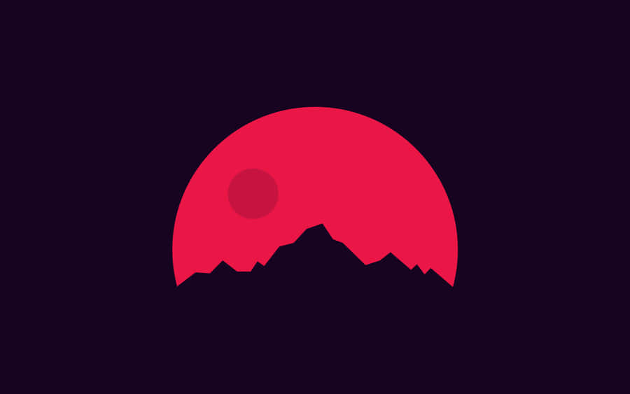 Cool Minimalist Red Moon Wallpaper