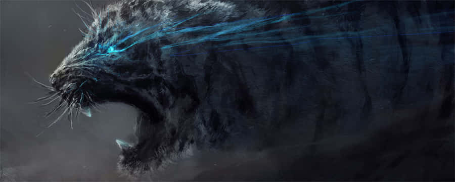 Cool Monitor White Tiger Glowing Eye Wallpaper