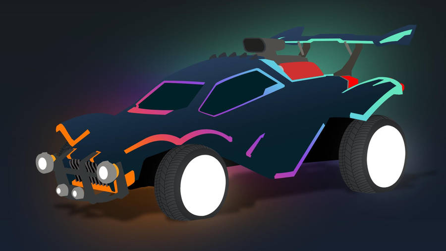 Cool Rocket League Car With Simple Outline Wallpaper