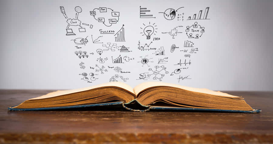 Cool School Book With Icons Wallpaper