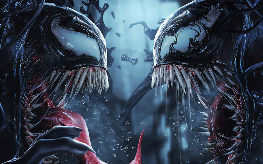 Cool Venom Vs Carnage Black Face-to-face Wallpaper