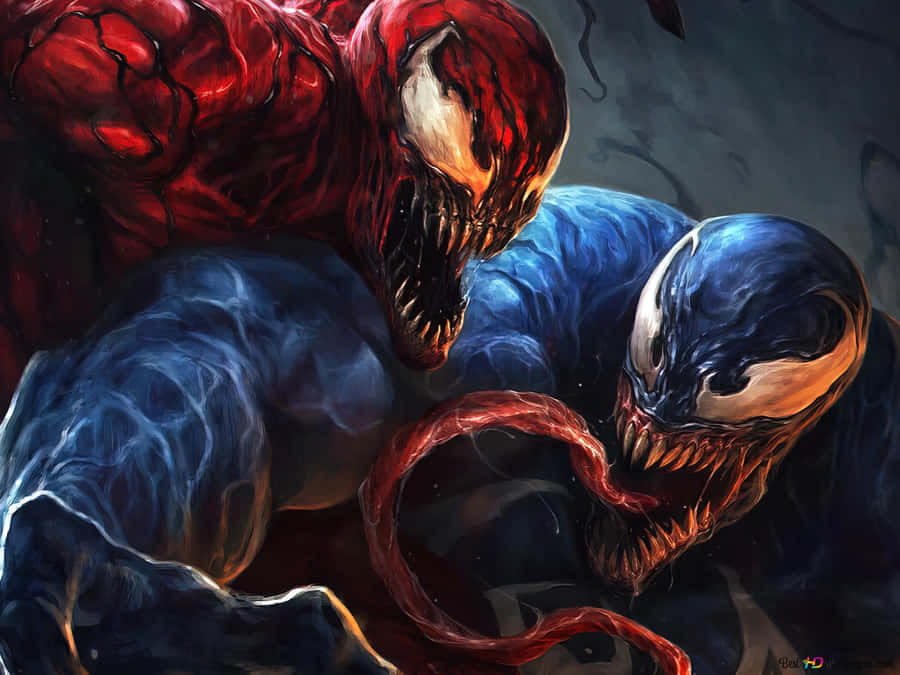 Cool Venom Vs Carnage Painting Art Wallpaper