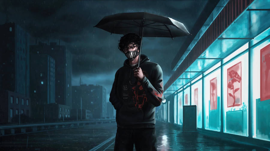 Corpse Husband Holding Umbrella Wallpaper