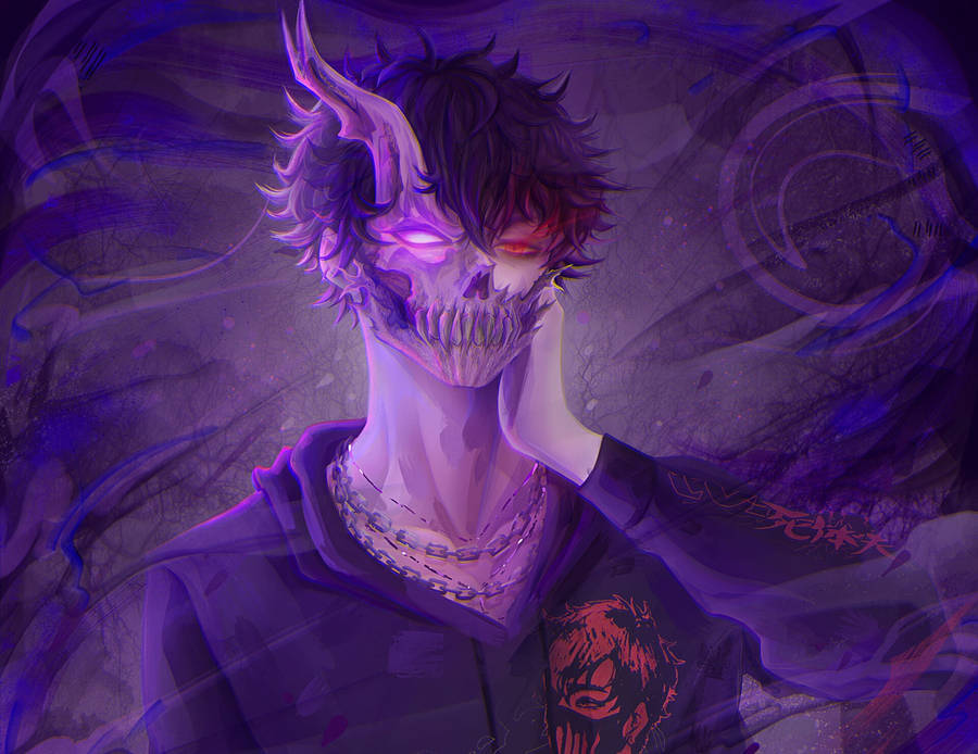 Corpse Husband Purple Art Wallpaper