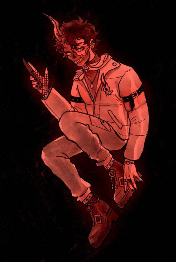 Corpse Husband White Outfit Wallpaper