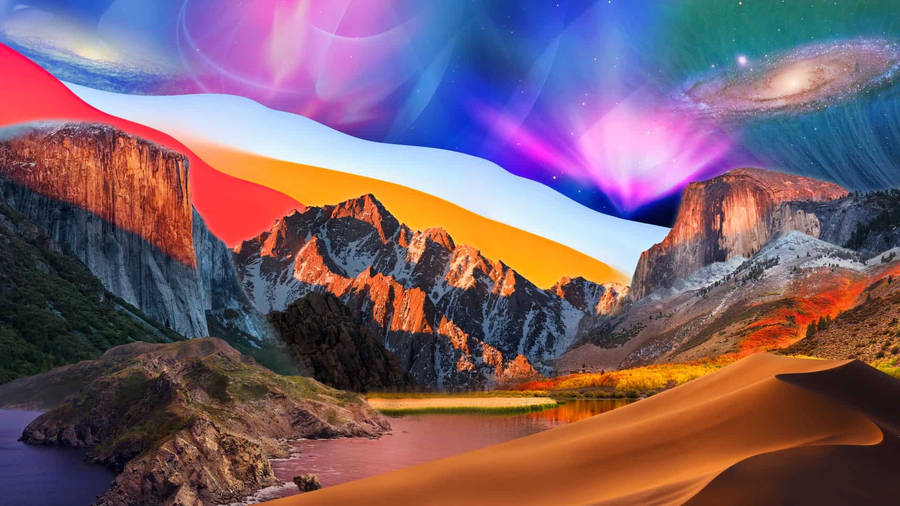 Cosmic Mountains Macos Monterey Wallpaper