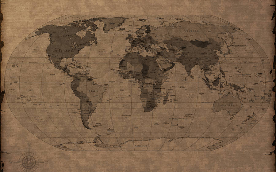 Countries Map Old Aesthetic Wallpaper