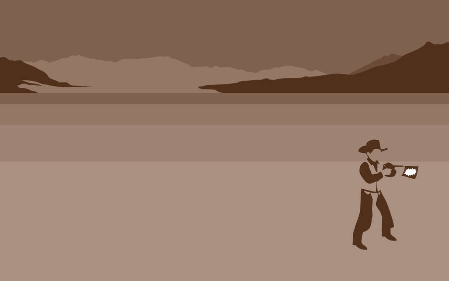 Cowboy In The Dessert Wallpaper