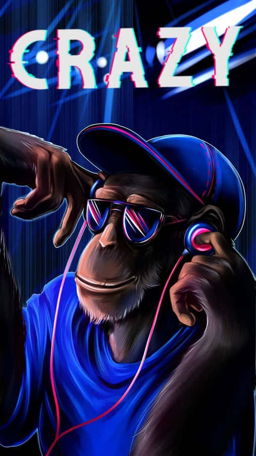 Crazy Dj - A Monkey Wearing Headphones Wallpaper