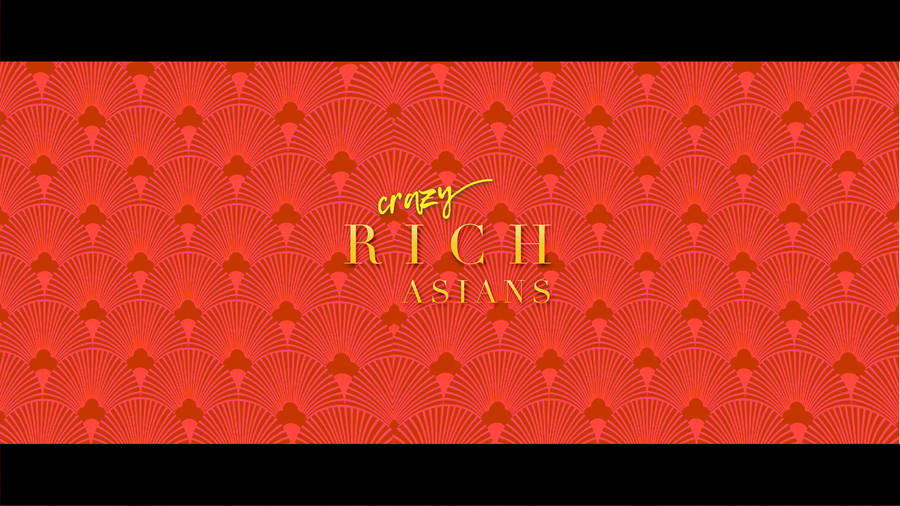 Crazy Rich Asians Oriental Fan Pattern Wallpaper