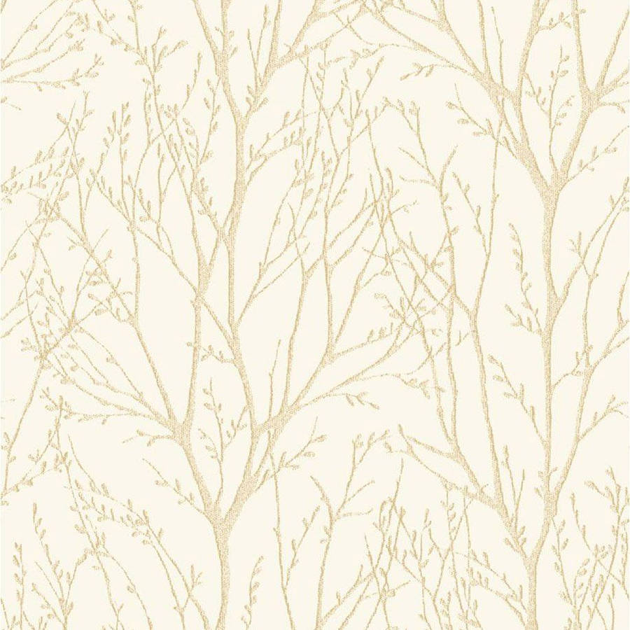 Cream Bare Plants Art Wallpaper