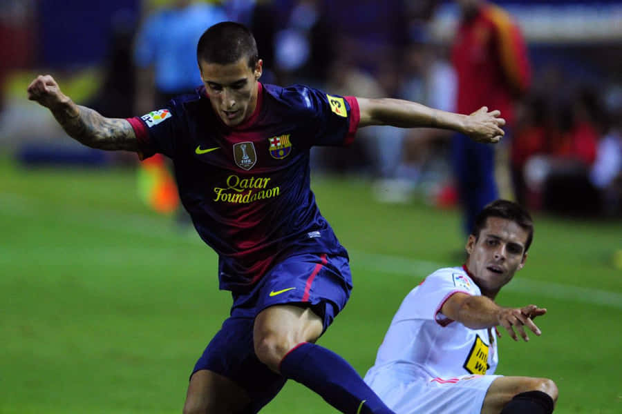 Cristian Tello Barcelona Action Wallpaper