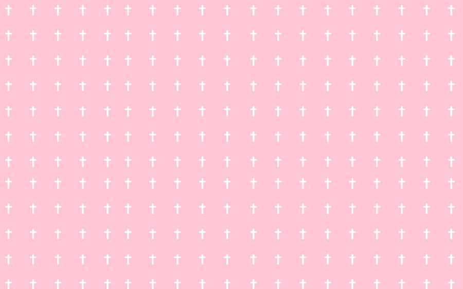 Cross Aesthetic Computer Light Pink Wallpaper