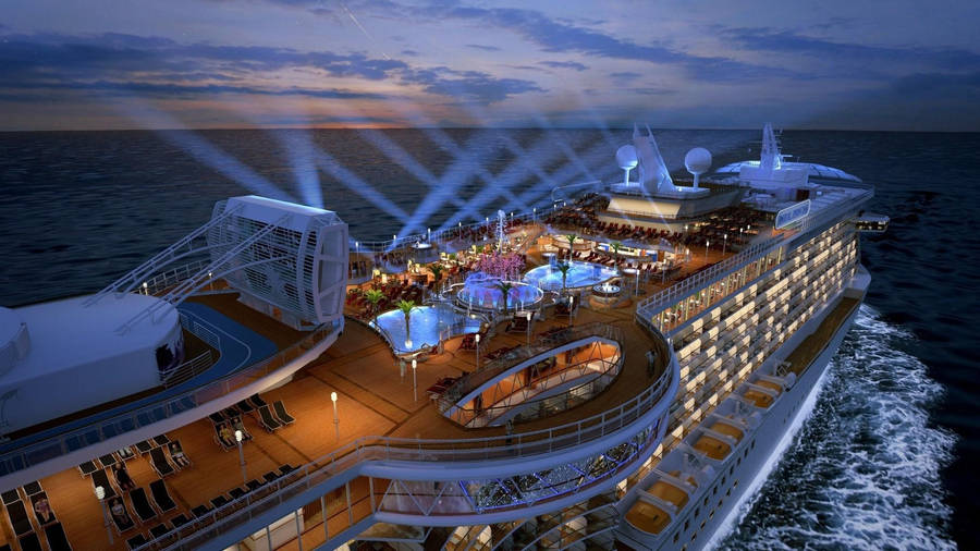 Cruise Ship Luxurious Deck Wallpaper