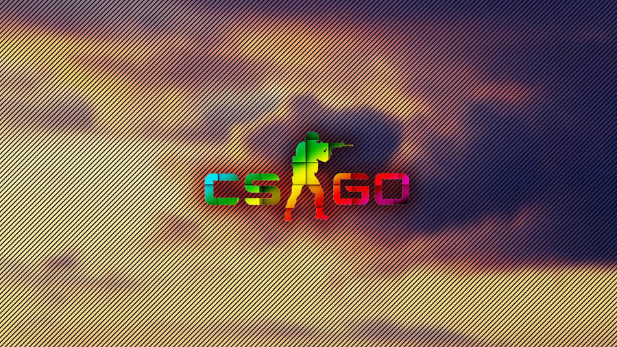 Cs Go Logo In Rainbow Design Wallpaper