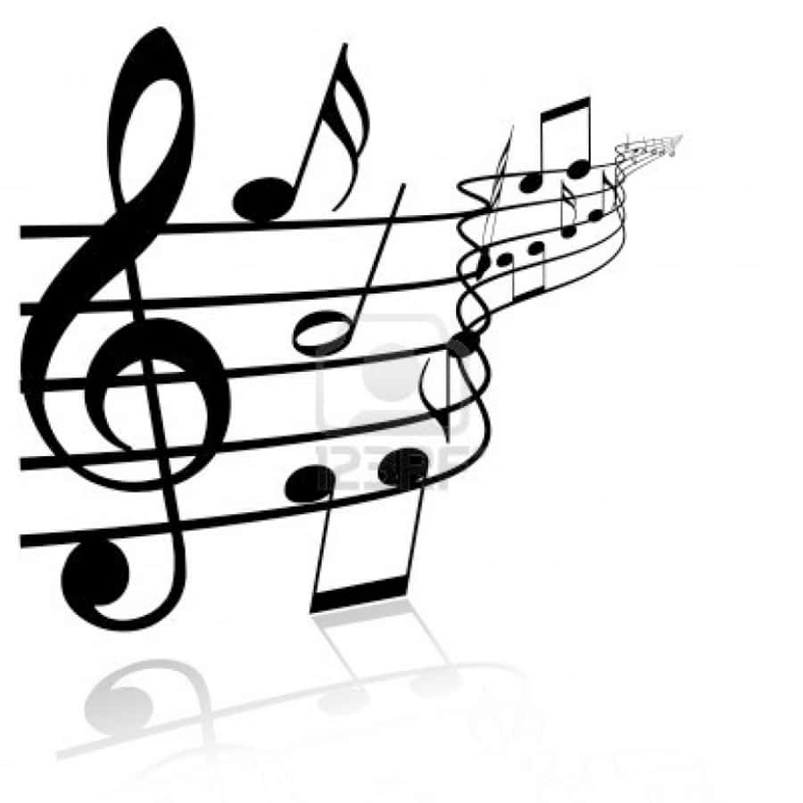 Curvy Music Notes Wallpaper