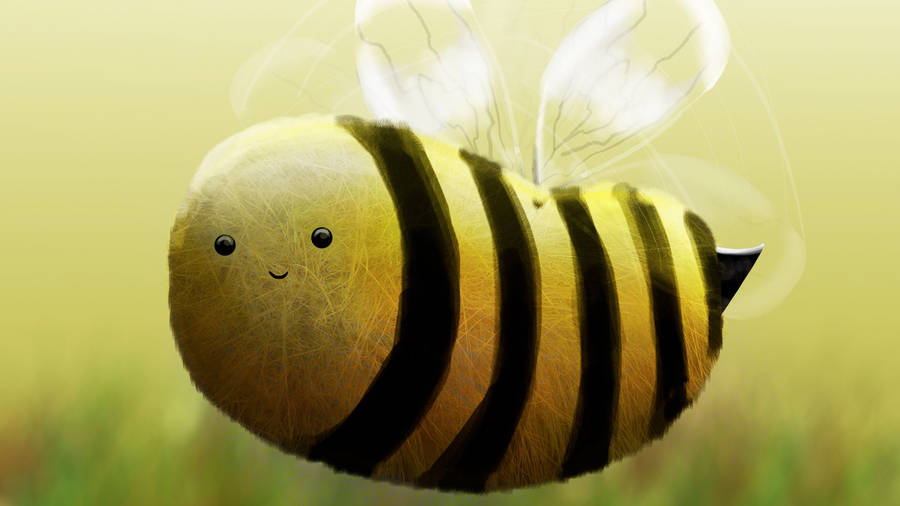 Cute 3d Cartoon Bee Wallpaper
