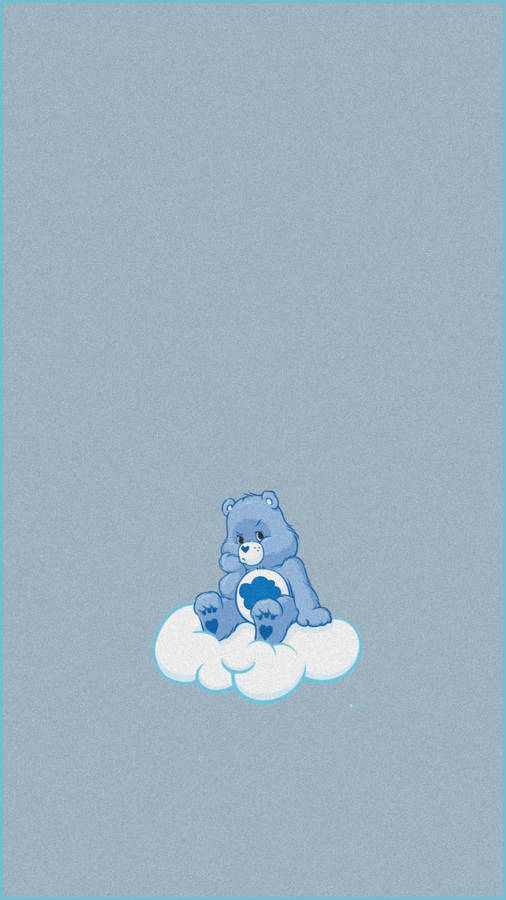 Cute Aesthetic Cartoon Grumpy Bear Wallpaper