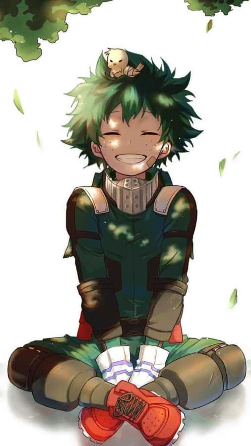 Cute Aesthetic Deku Sitting Under Tree Wallpaper